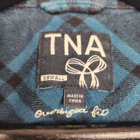 TNA Womens Soft Flannel Shirt Oversized Fit Plaid Size XS - Picture 3 of 10